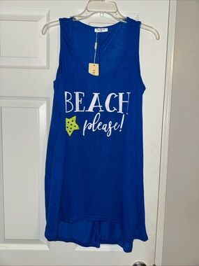 Beach Please! Women's Royal Blue Tank Cover-Up